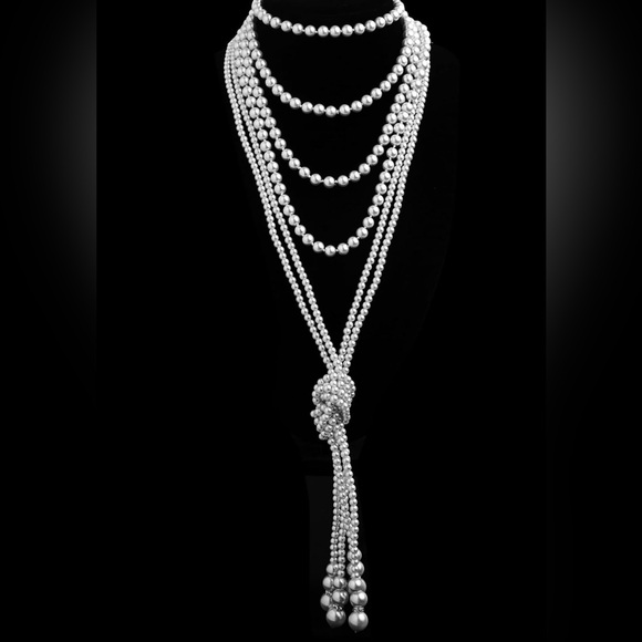 Jewelry - Long Faux Pearl Statement/Fashion Necklace